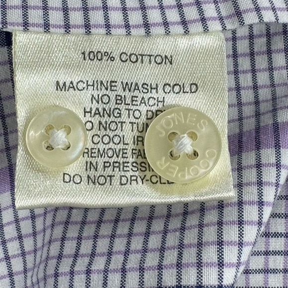 Cooper Jones 2XLT Lavender Striped Long Sleeve Button Down Men's Shirt - Picture 5 of 6